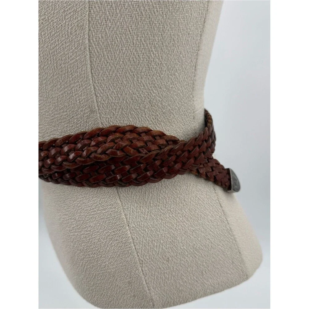 Omega Brown Braided Leather Belt Western Size Large Made in Turkey Classic